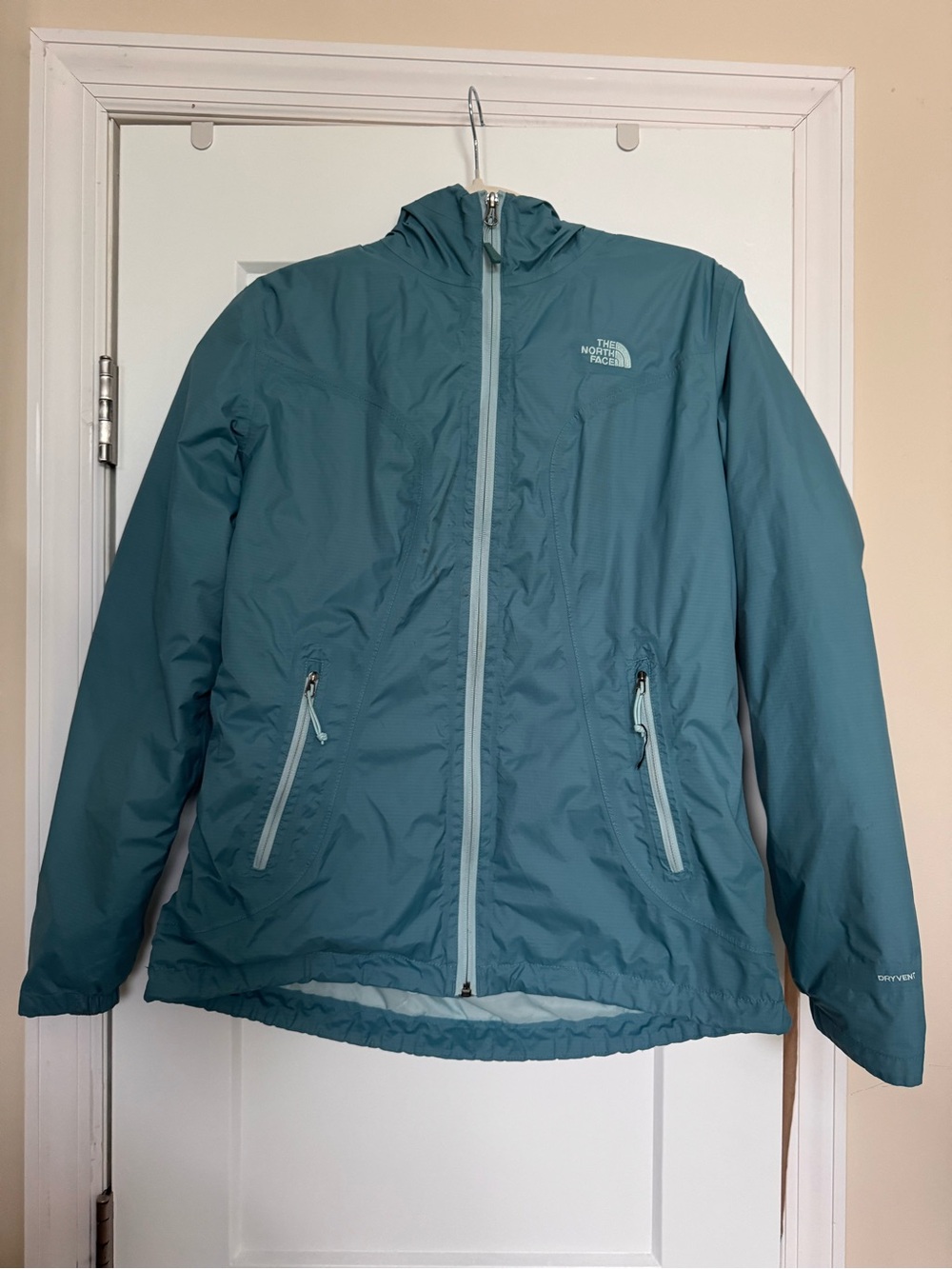 The North Face Women's M Teal Hood Outdoor Jacket Dryvent See Pics for call outs